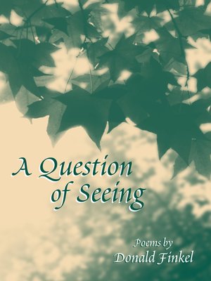 cover image of A Question of Seeing
